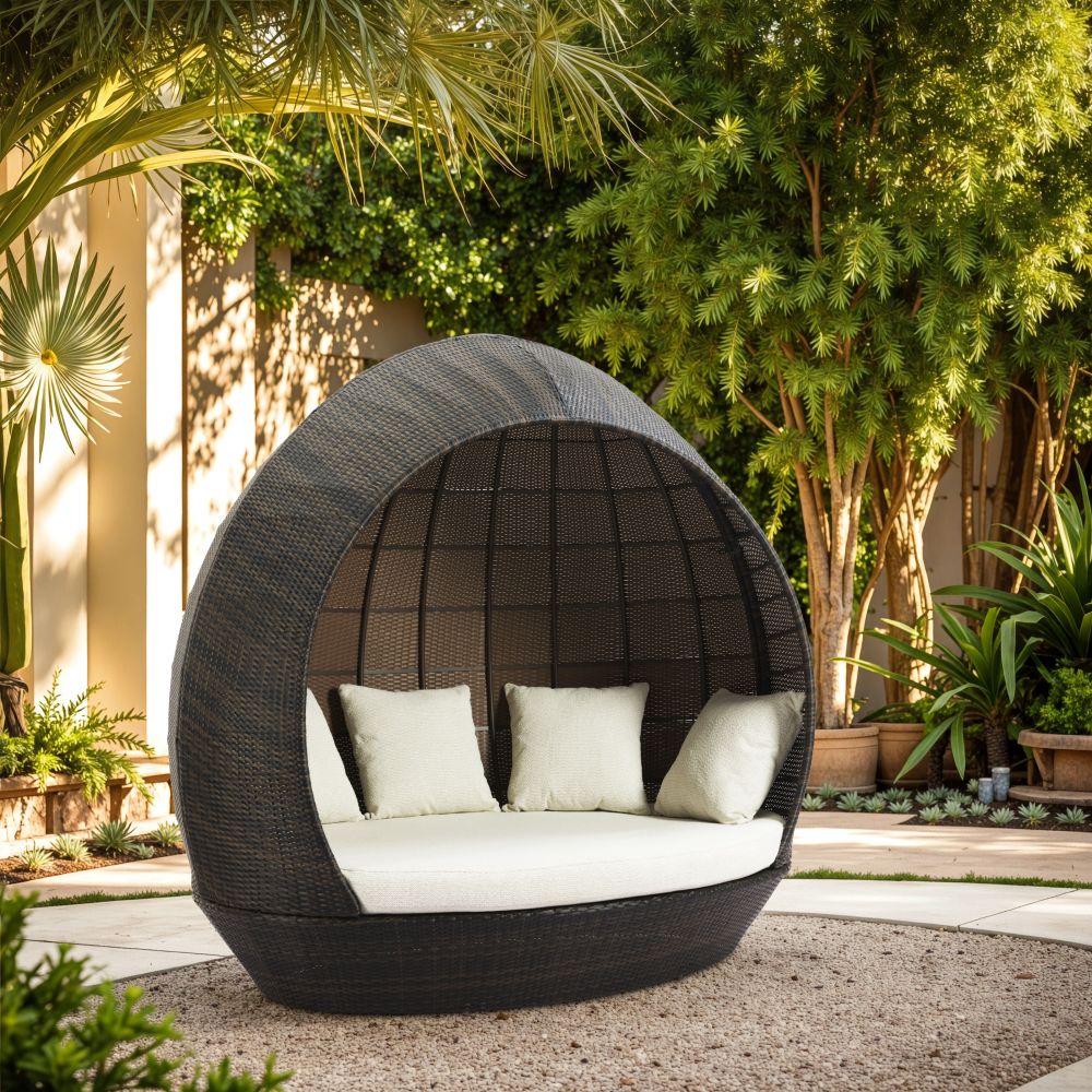 Marisol Olefin Fabric Outdoor Daybed LOOMLAN