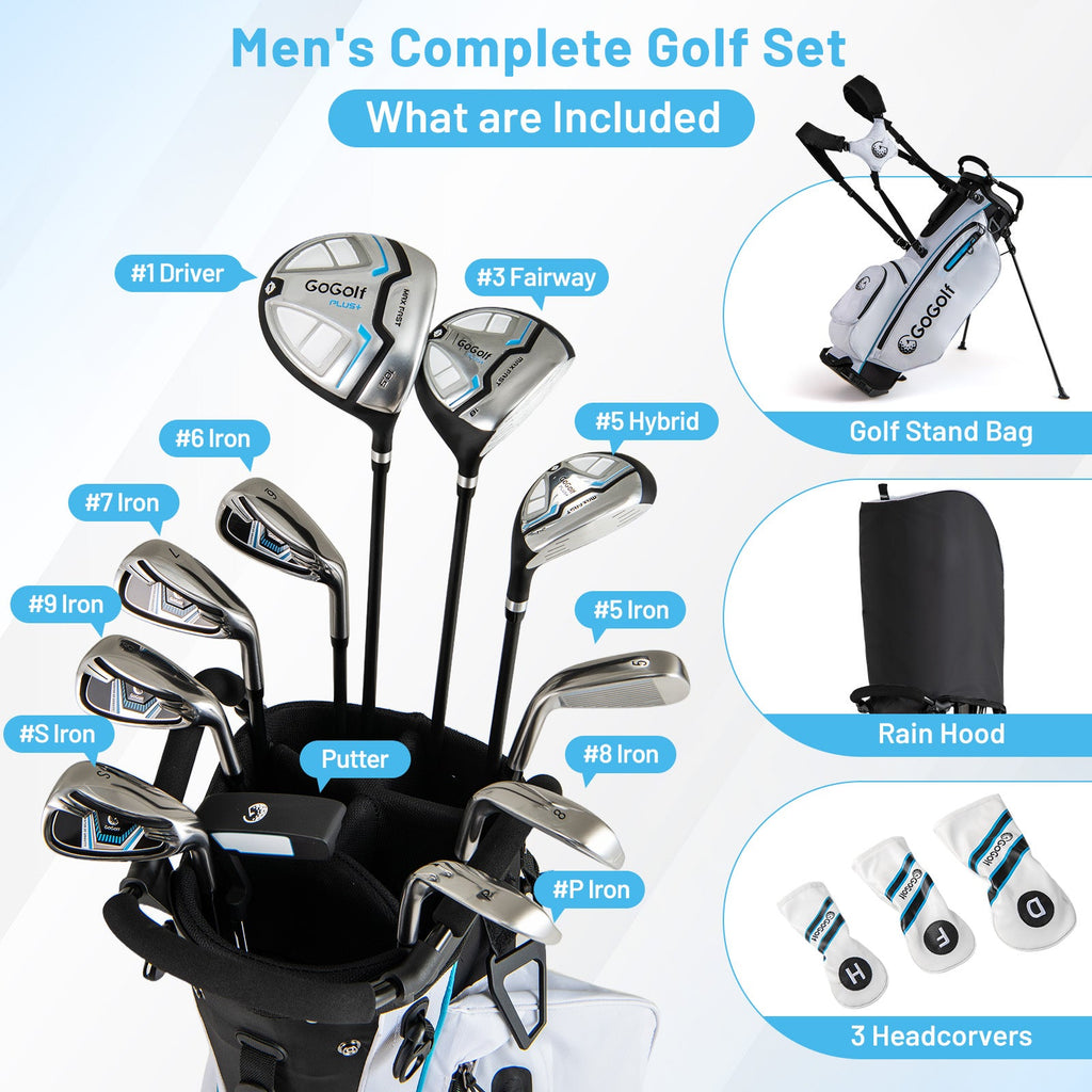 Men's Complete Golf Clubs and Bag Set-White DirectDeals