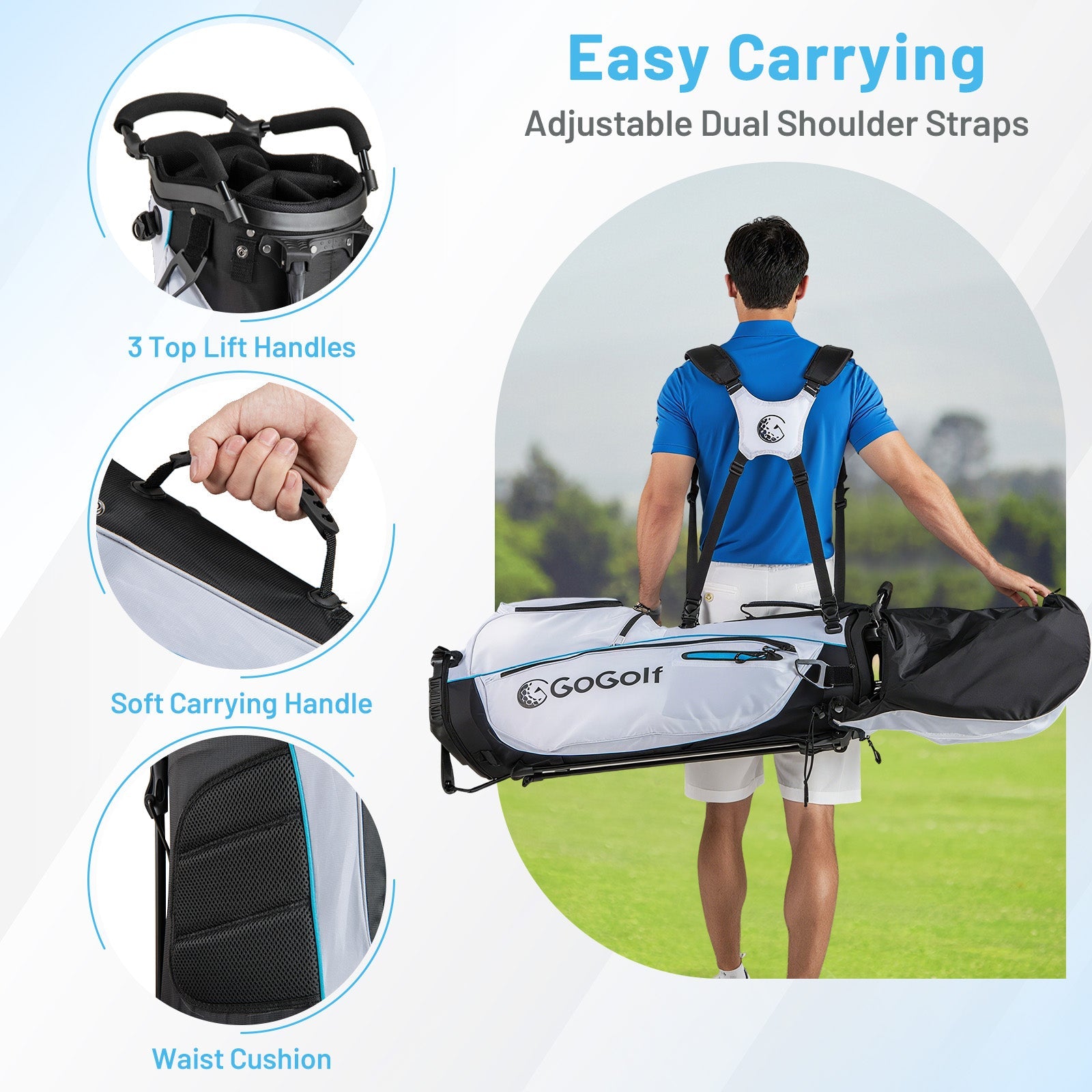 Men's Complete Golf Clubs and Bag Set-White DirectDeals