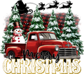 Merry Christmas with red truck Pillow Cover — Fits 18x18 Insert Cotton and Crate