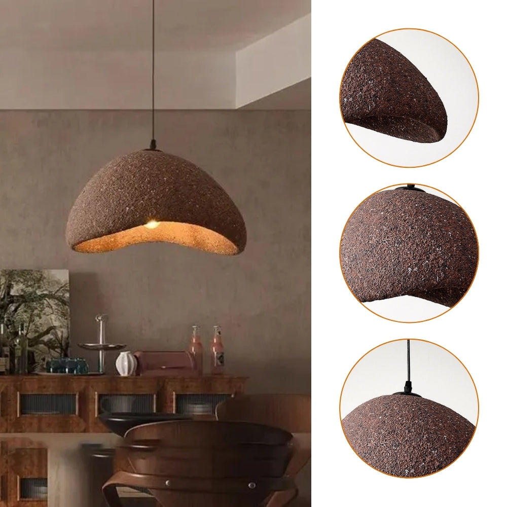Modern Japandi Earthy Pendant Light | Organic Minimalist Lamp VietmadeHomeArt