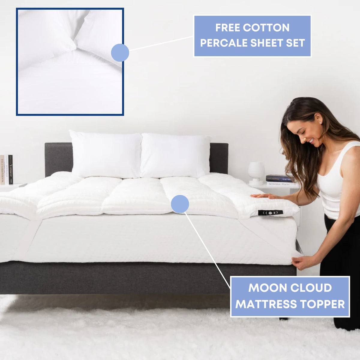 Moon Cloud Topper + Free Luxury Sheet Set Moon Pod