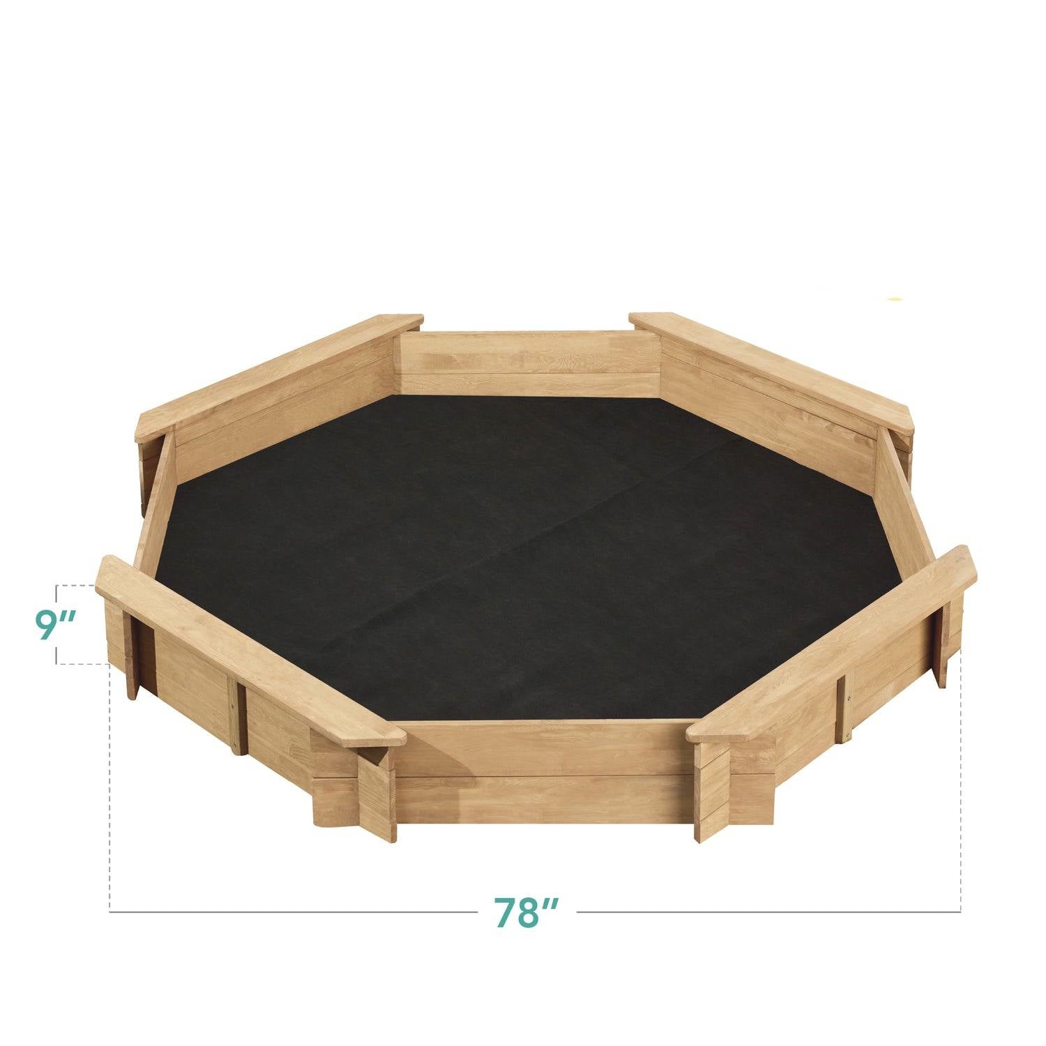 Outdoor Kid's Octagonal Sandbox in Natural Wood Finish HomePacific