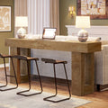 Modern Farmhouse 63-inch Long Narrow Console Sofa Table in Natural Wood Finish HomePacific
