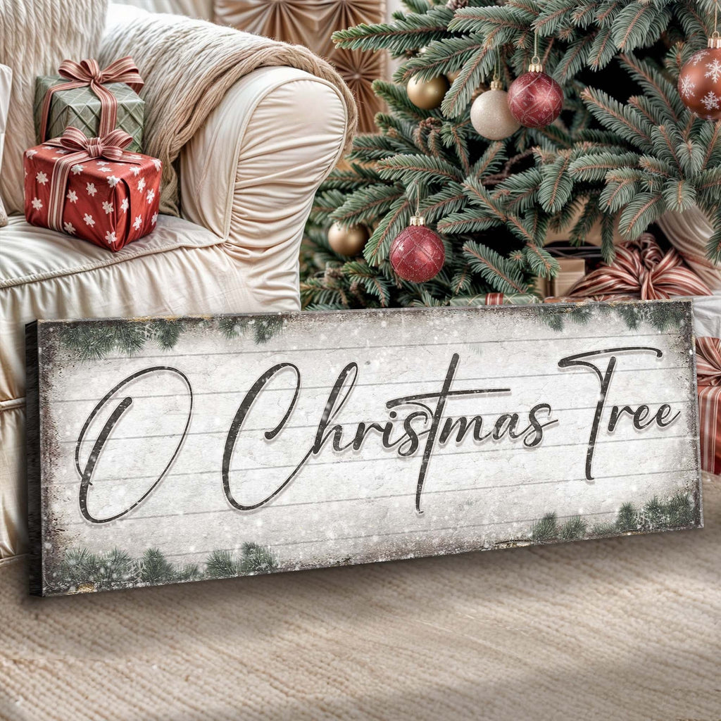O Christmas Tree, Wood Christmas Sign Tailored Canvases