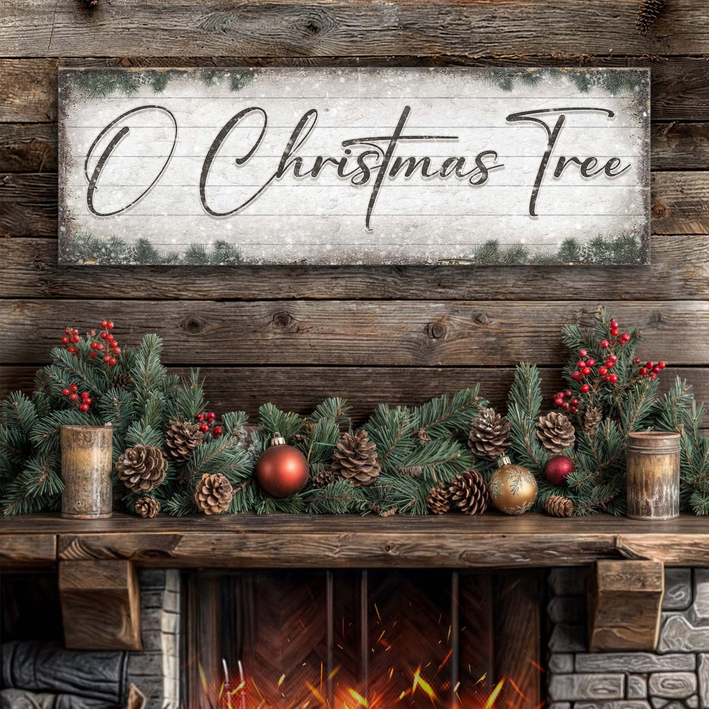 O Christmas Tree, Wood Christmas Sign Tailored Canvases