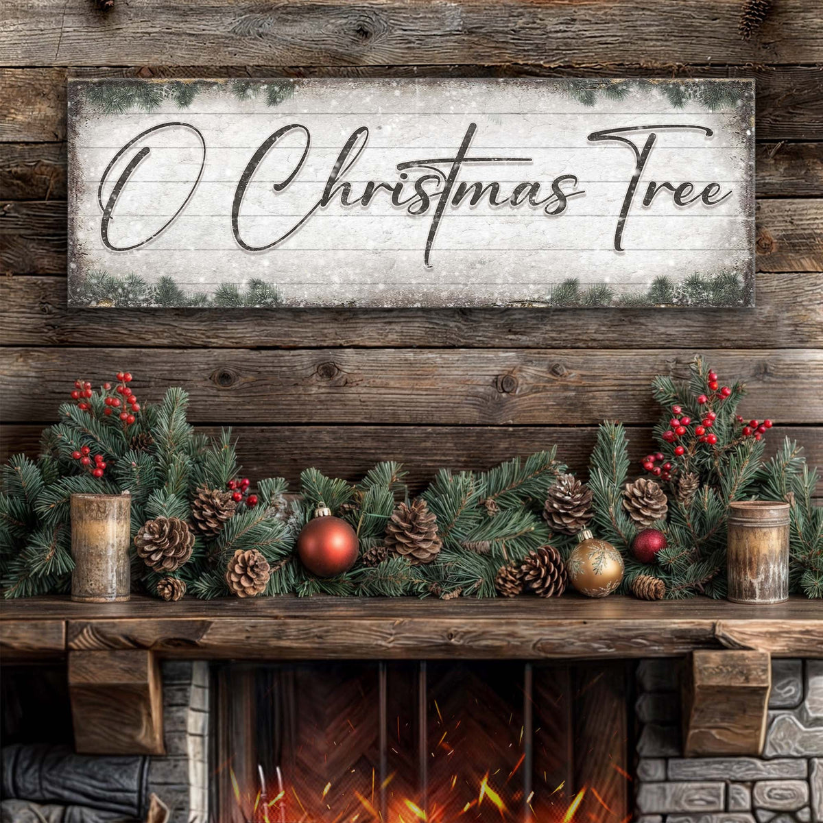 O Christmas Tree, Wood Christmas Sign Tailored Canvases