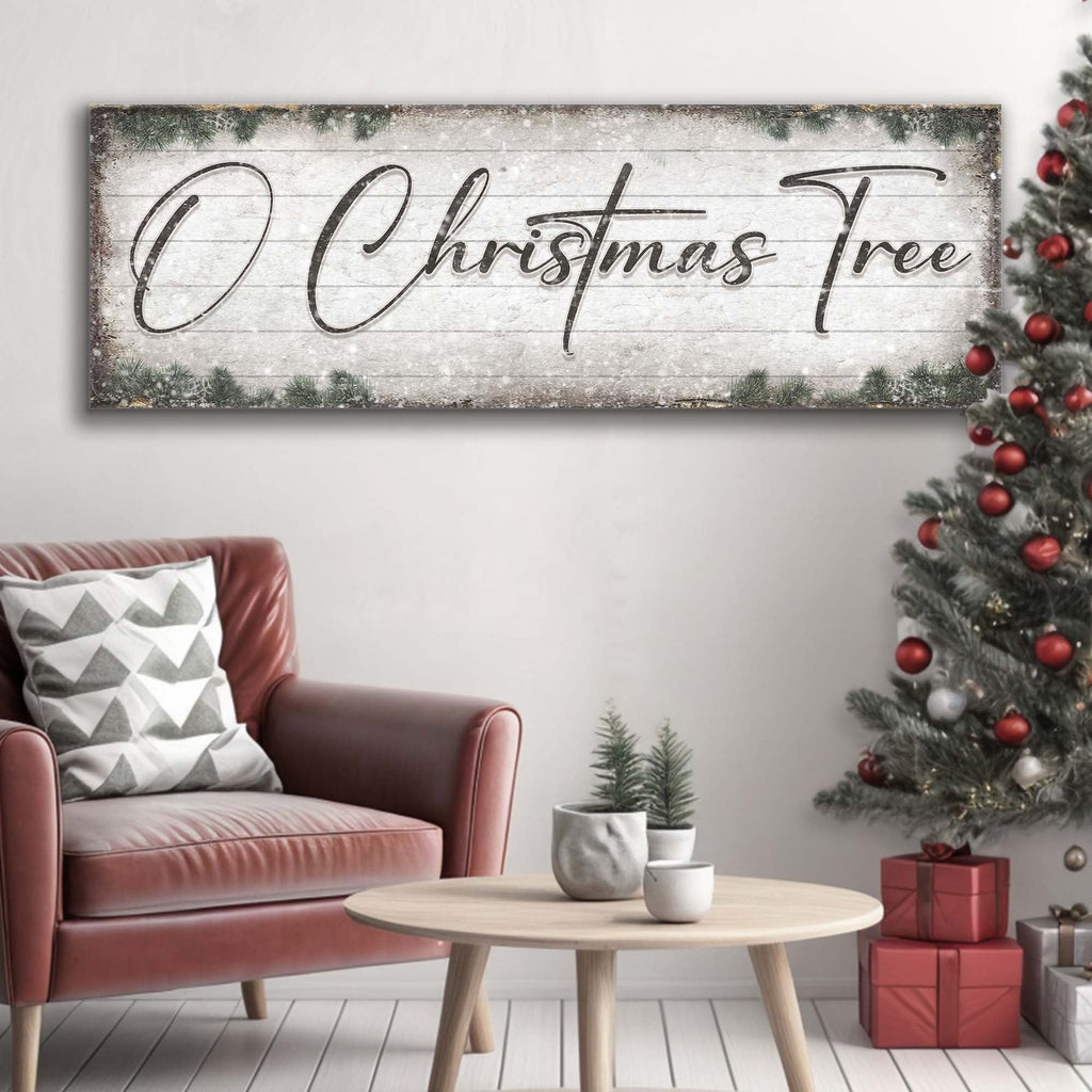 O Christmas Tree, Wood Christmas Sign Tailored Canvases