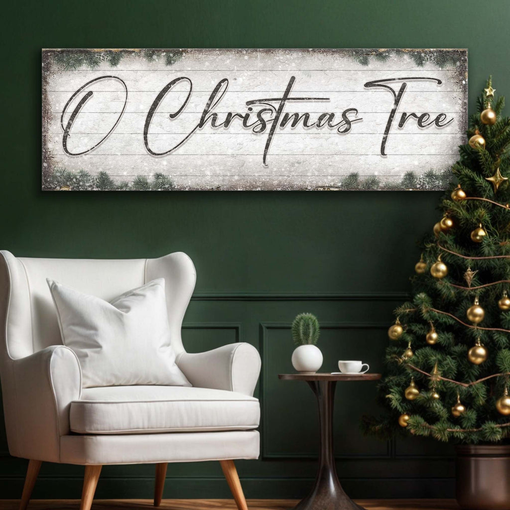 O Christmas Tree, Wood Christmas Sign Tailored Canvases