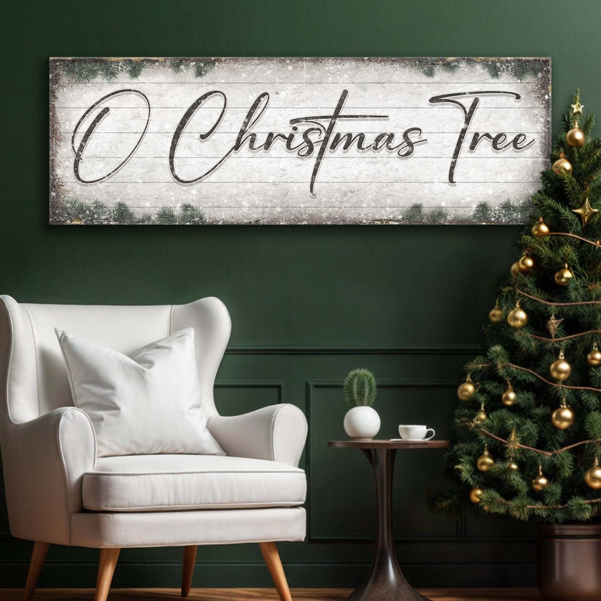 O Christmas Tree, Wood Christmas Sign Tailored Canvases