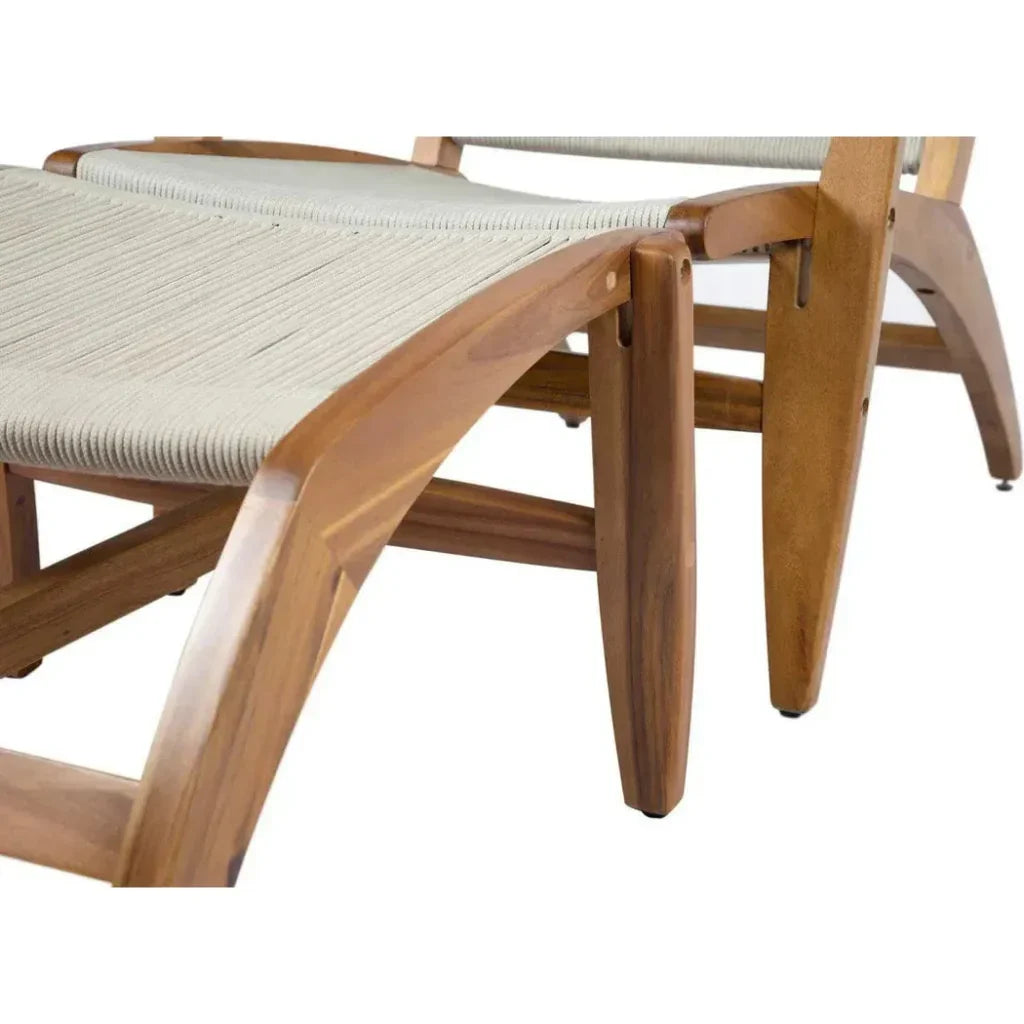 Norway Outdoor Lounge Chair & Footstool Set of Two