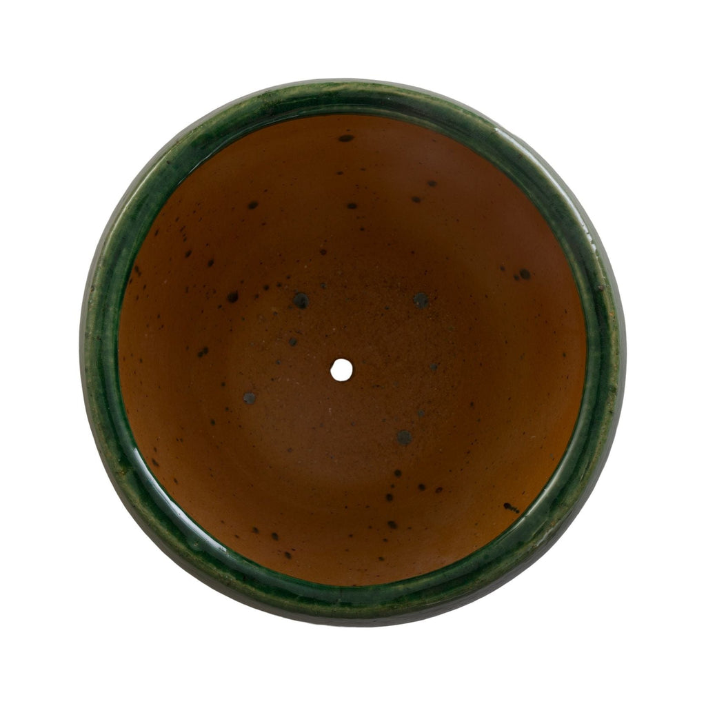 Ossal Green Ceramic Outdoor Planter