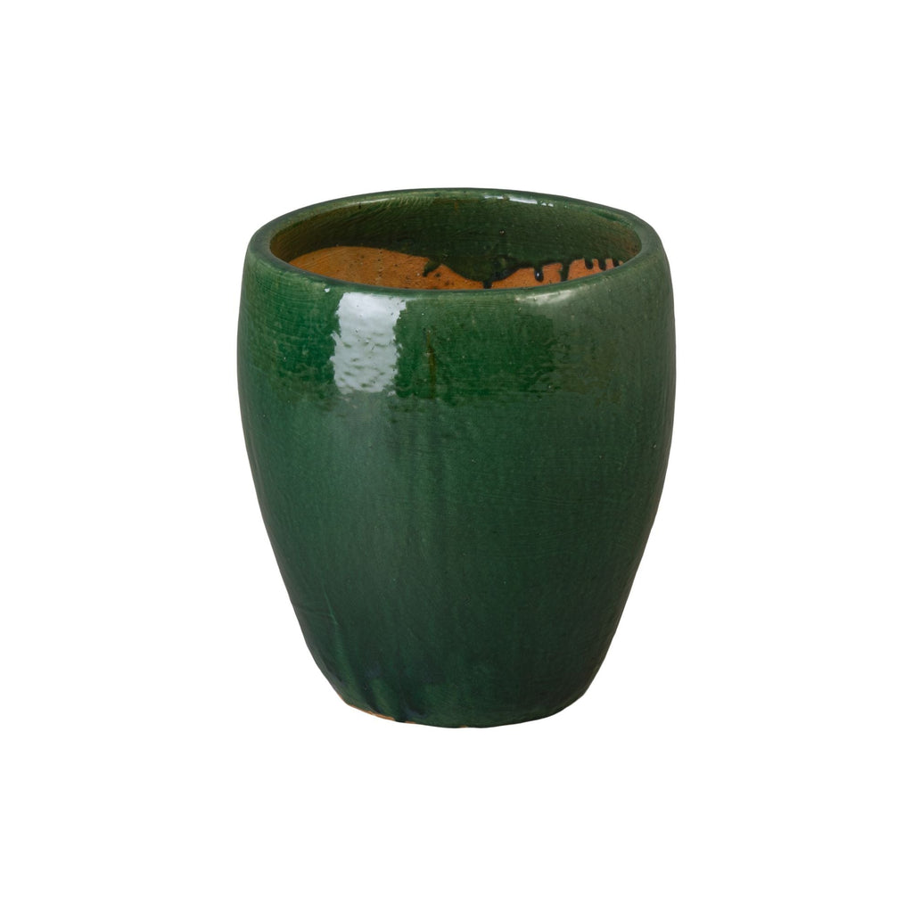 Ossal Green Ceramic Outdoor Planter