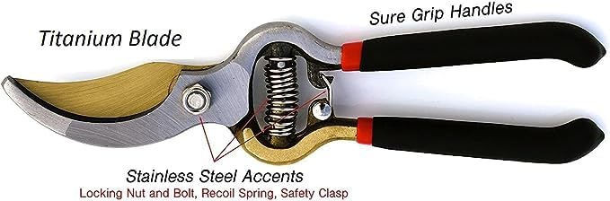 Titanium Bypass Garden Pruner Clippers Garden Guru
