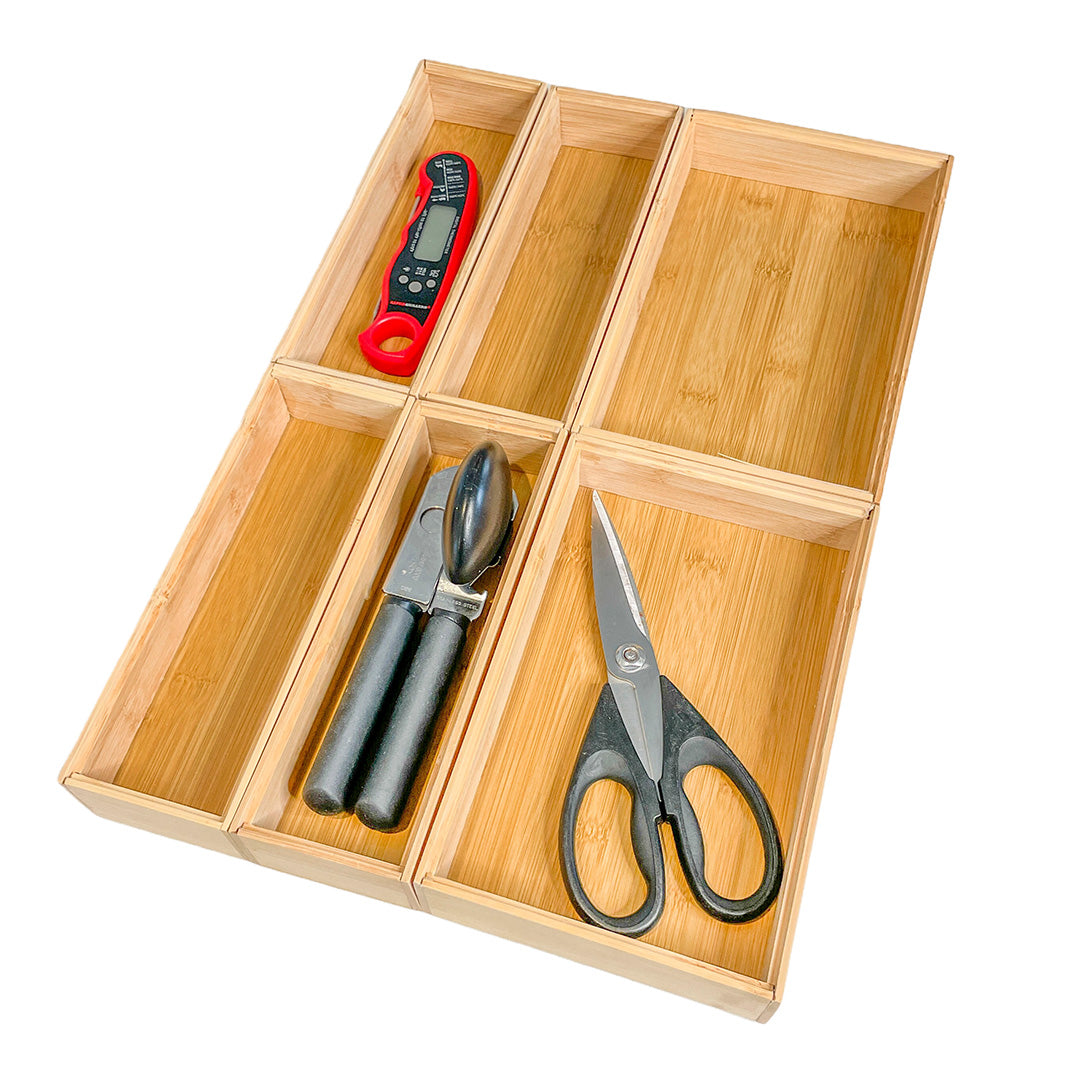 Bamboo Stackable Drawer Organizer Horderly