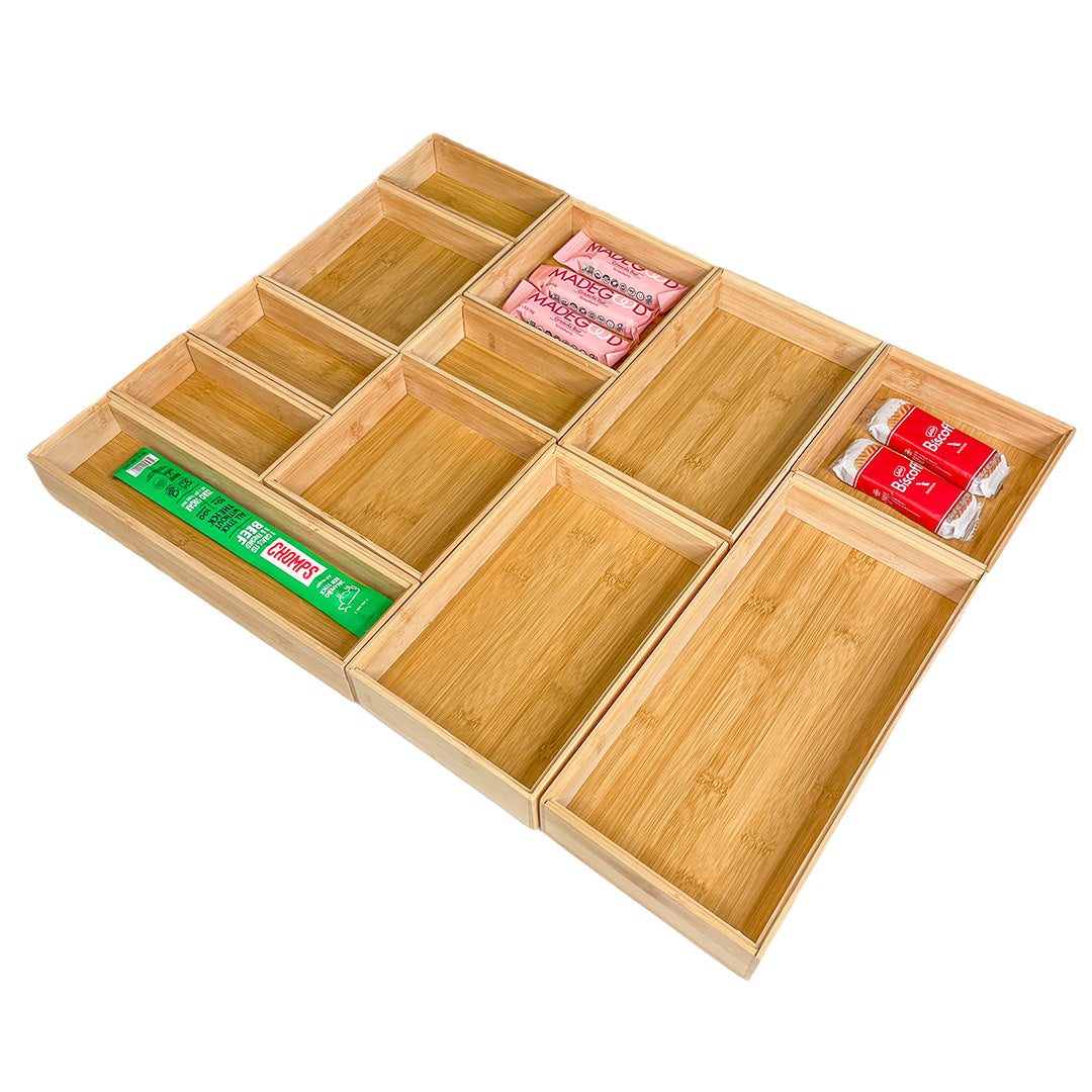 Bamboo Stackable Drawer Organizer Horderly