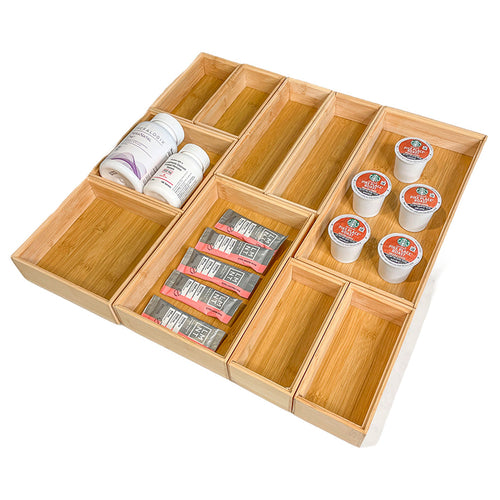 Bamboo Stackable Drawer Organizer Horderly