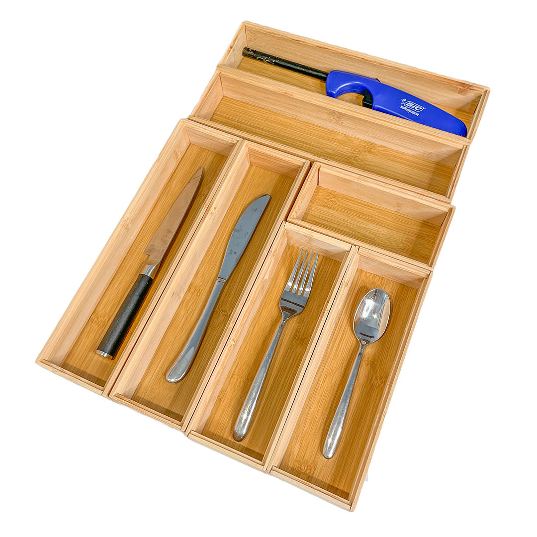 Bamboo Stackable Drawer Organizer Horderly