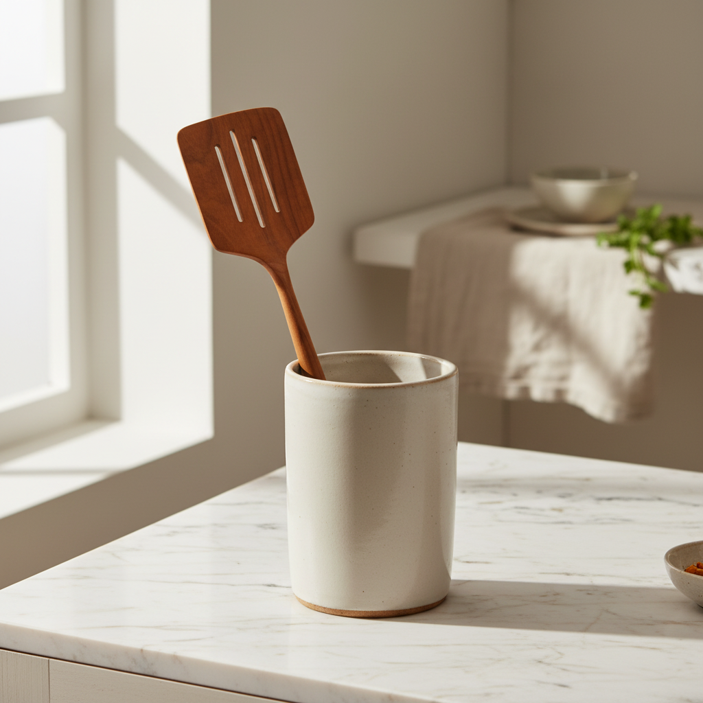 Teak Wooden Spatula Tea + Linen