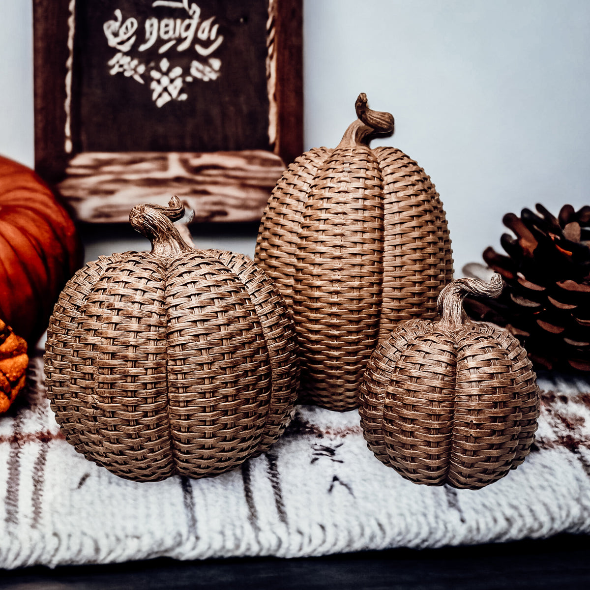 Basket Weave Pumpkins Gia Roma