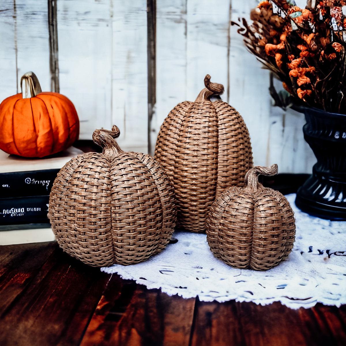 Basket Weave Pumpkins Gia Roma