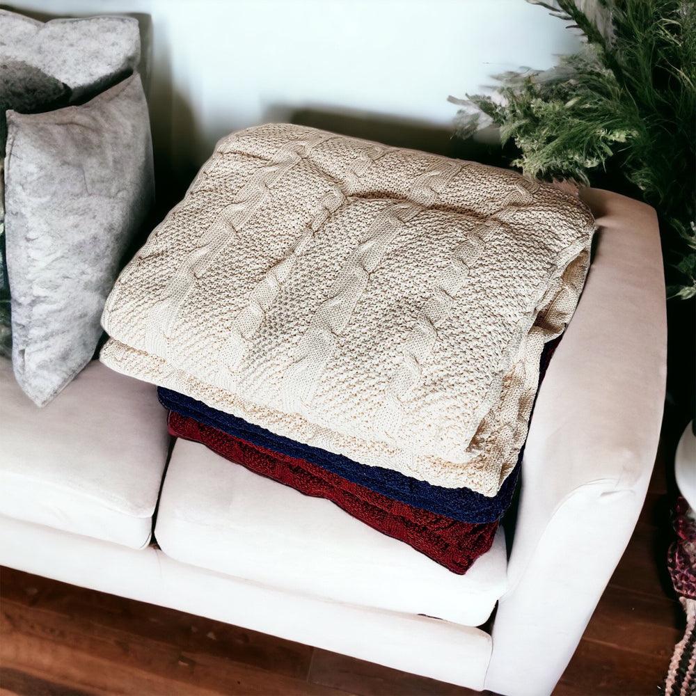 Claret Knit Sweater Throw Gia Roma