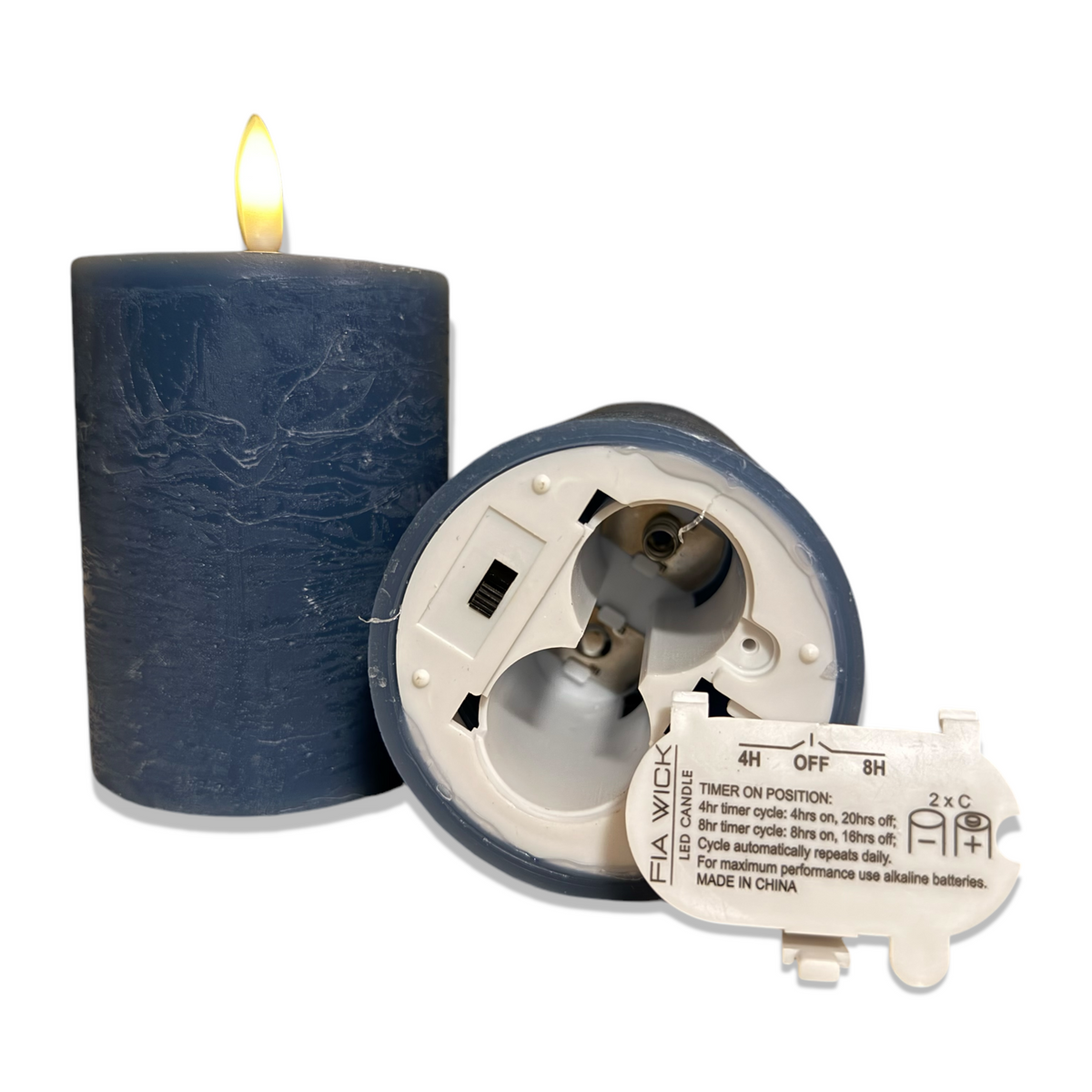 Ivory Wax 3D Flameless Pillar Candles Rust & Cinder