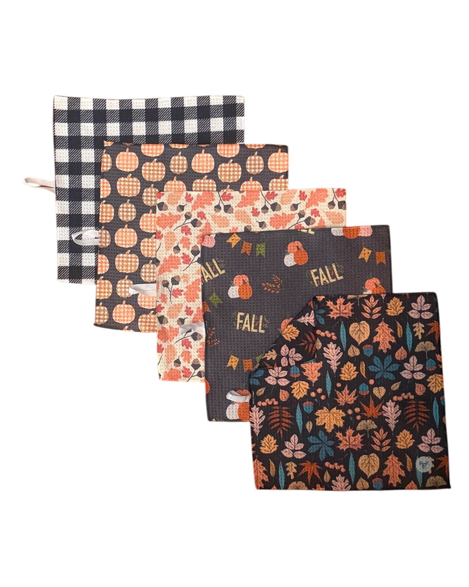 FALLING LEAVES DISHCLOTH SET OF 5 DesertAqua