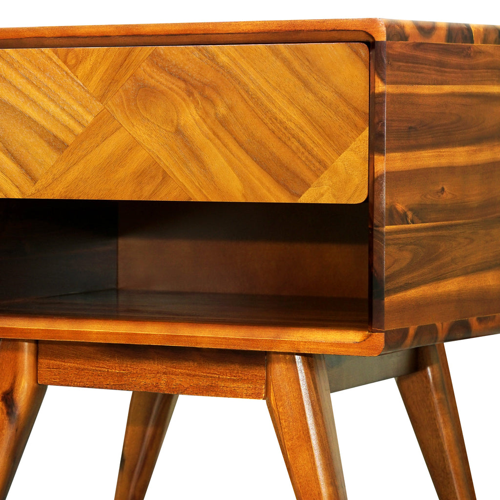 Laden Handcrafted Solid Wood Nightstand Megsu