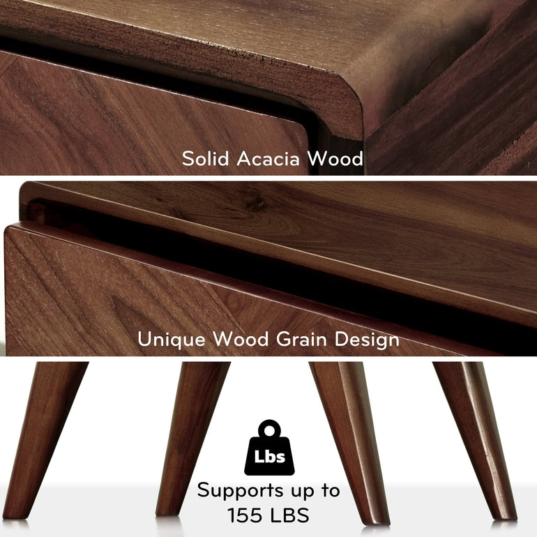 Laden Handcrafted Solid Wood Nightstand Megsu