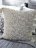 Throw Pillow Cover Beige Woven 20" X 20" with Insert Vibhsa