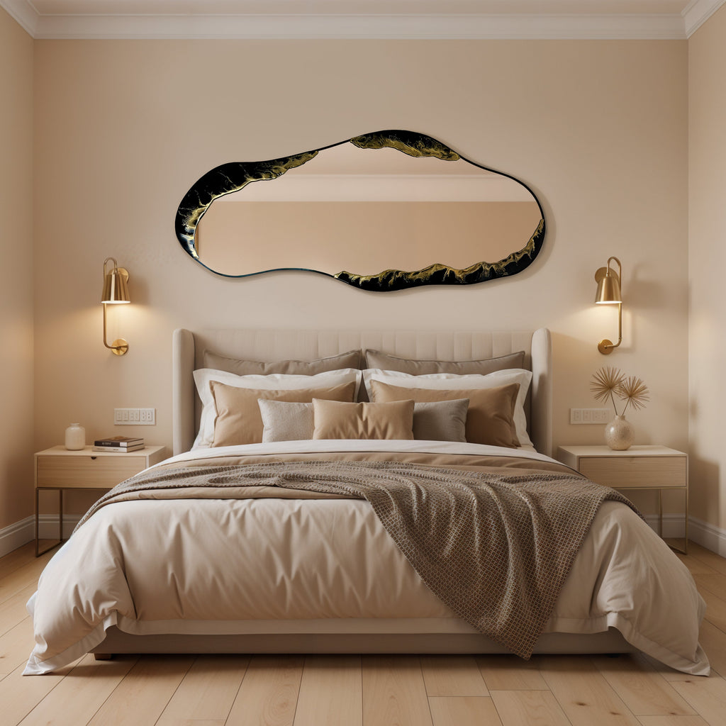 Hand Sculptured Organic Wall Mirror - Tatiana Glen - Veins of the Void - 47H x 21W In Tatiana & Glen
