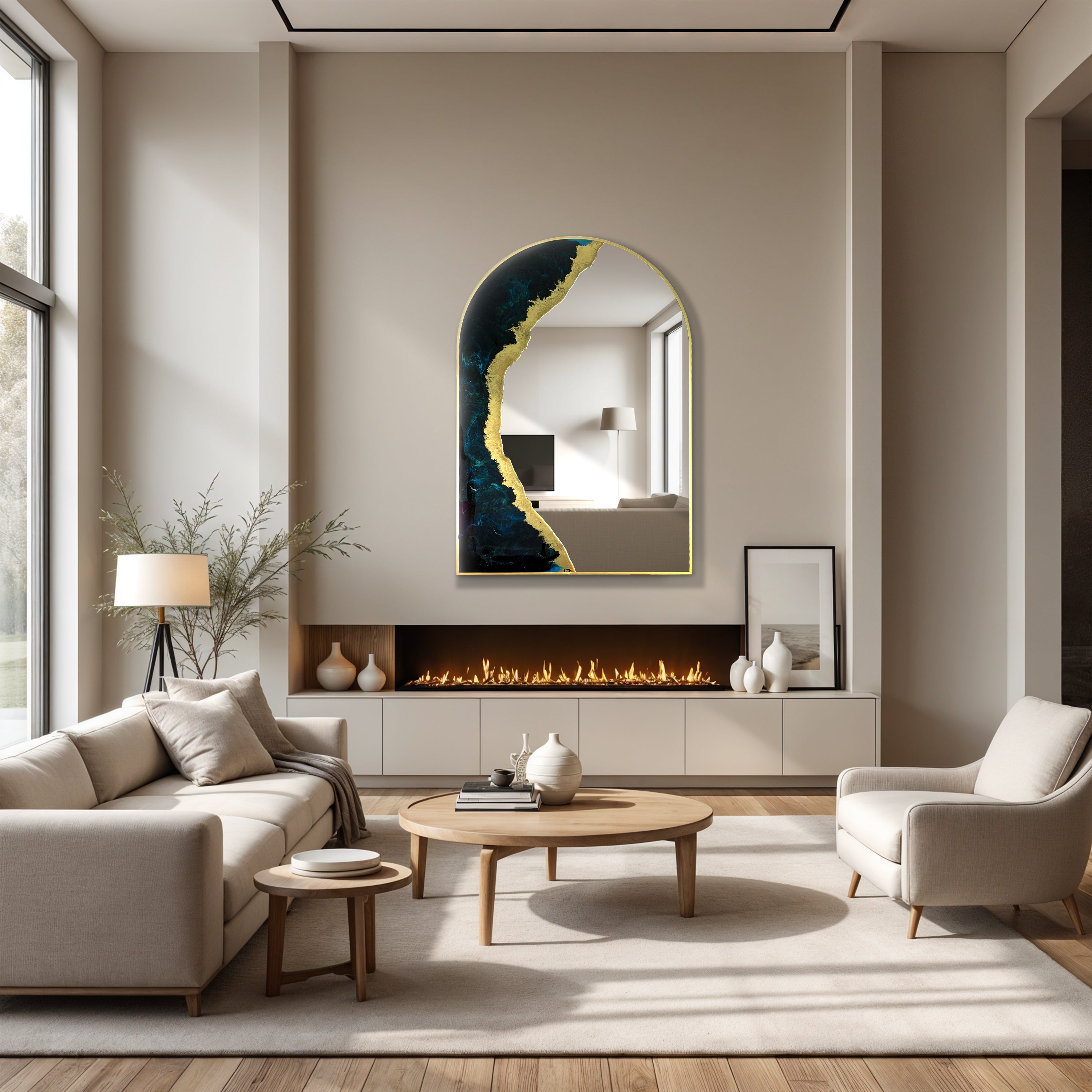 Hand Sculptured Arch Wall Mirror – Tatiana Glen | Crescent Tide Tatiana & Glen