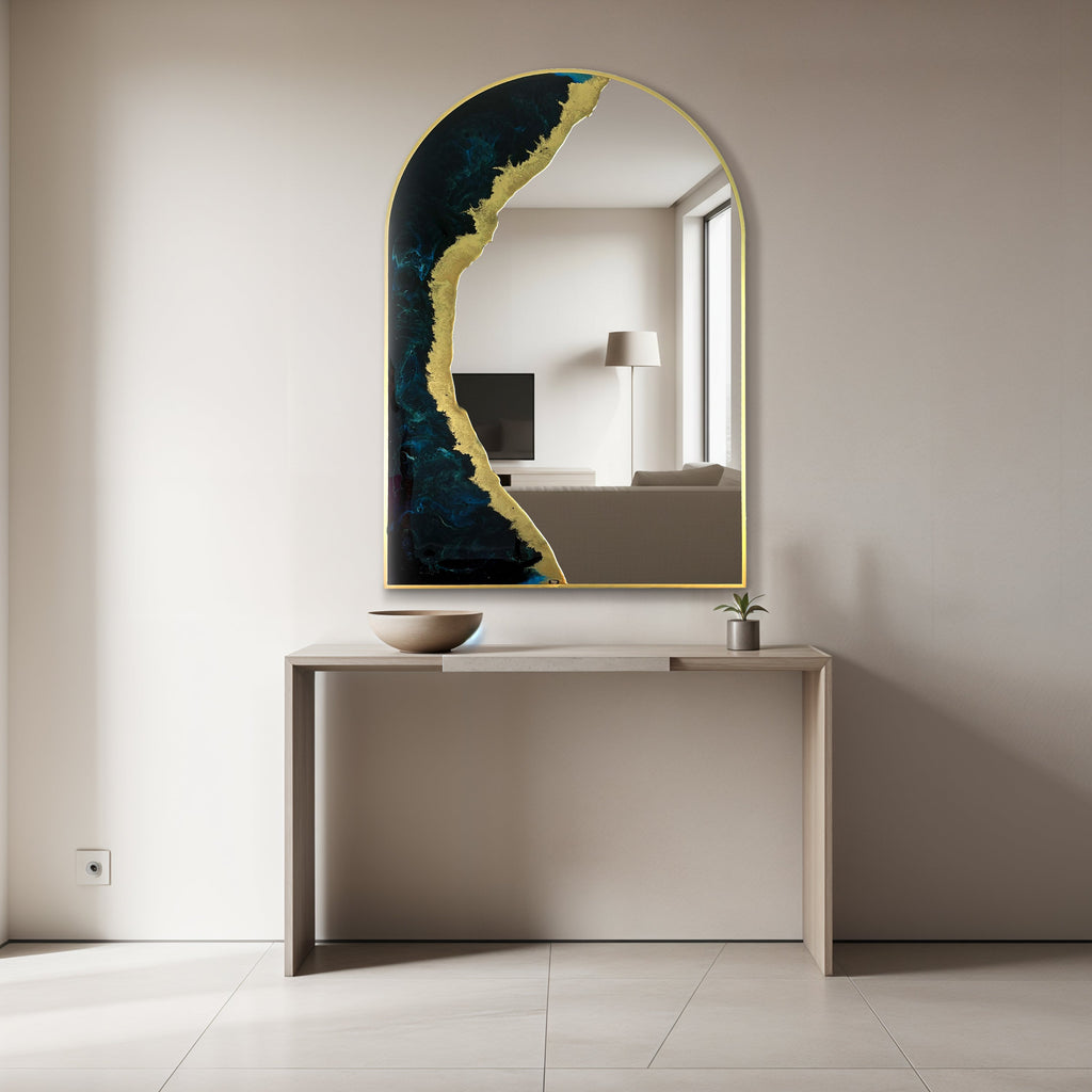 Hand Sculptured Arch Wall Mirror – Tatiana Glen | Crescent Tide Tatiana & Glen
