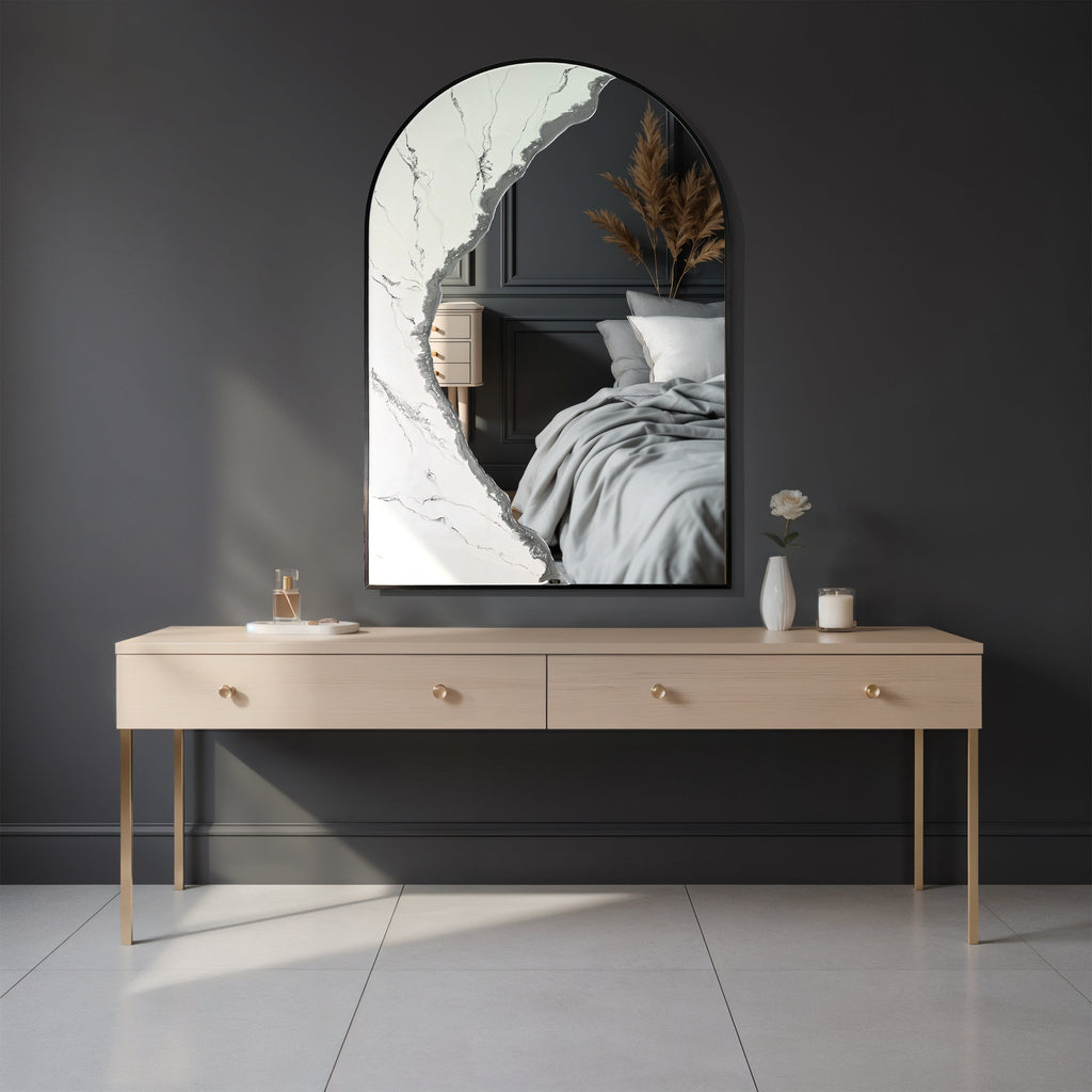 Hand Sculptured Arch Wall Mirror – Tatiana Glen | Auric Arch | 36H x 24W Inches Tatiana & Glen