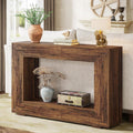 Modern Farmhouse 47-inch Long Entryway Console Table in Rustic Brown Wood Finish HomePacific