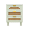 Retro Mid-Century Modern 3 Drawer Bedside Table Nightstand in Mint Green HomePacific