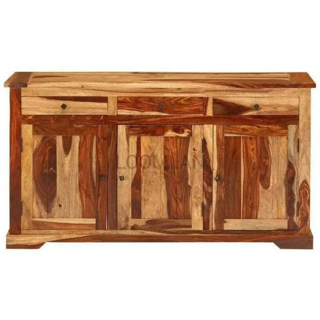 Raven Three Drawers Wood Sideboard LOOMLAN