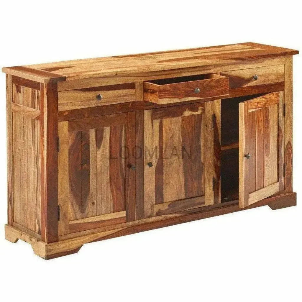 Raven Three Drawers Wood Sideboard LOOMLAN
