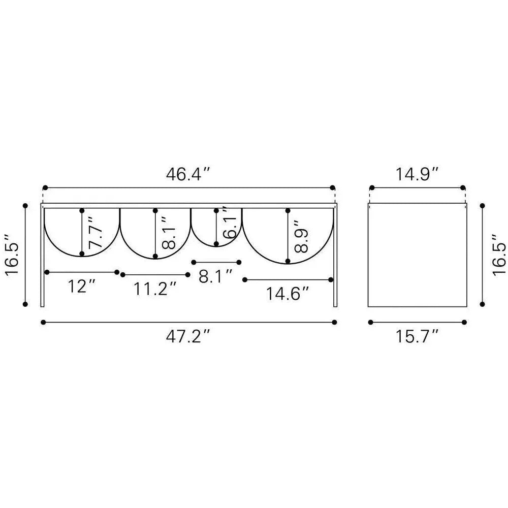 Reed Glass & Black Steel Rectangular Coffee Table