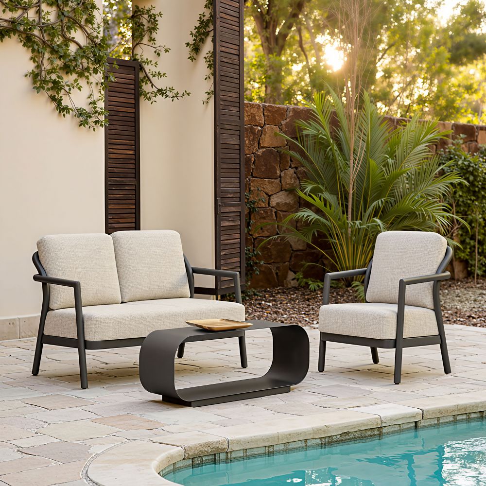 Rein Olefin Fabric Outdoor Loveseat