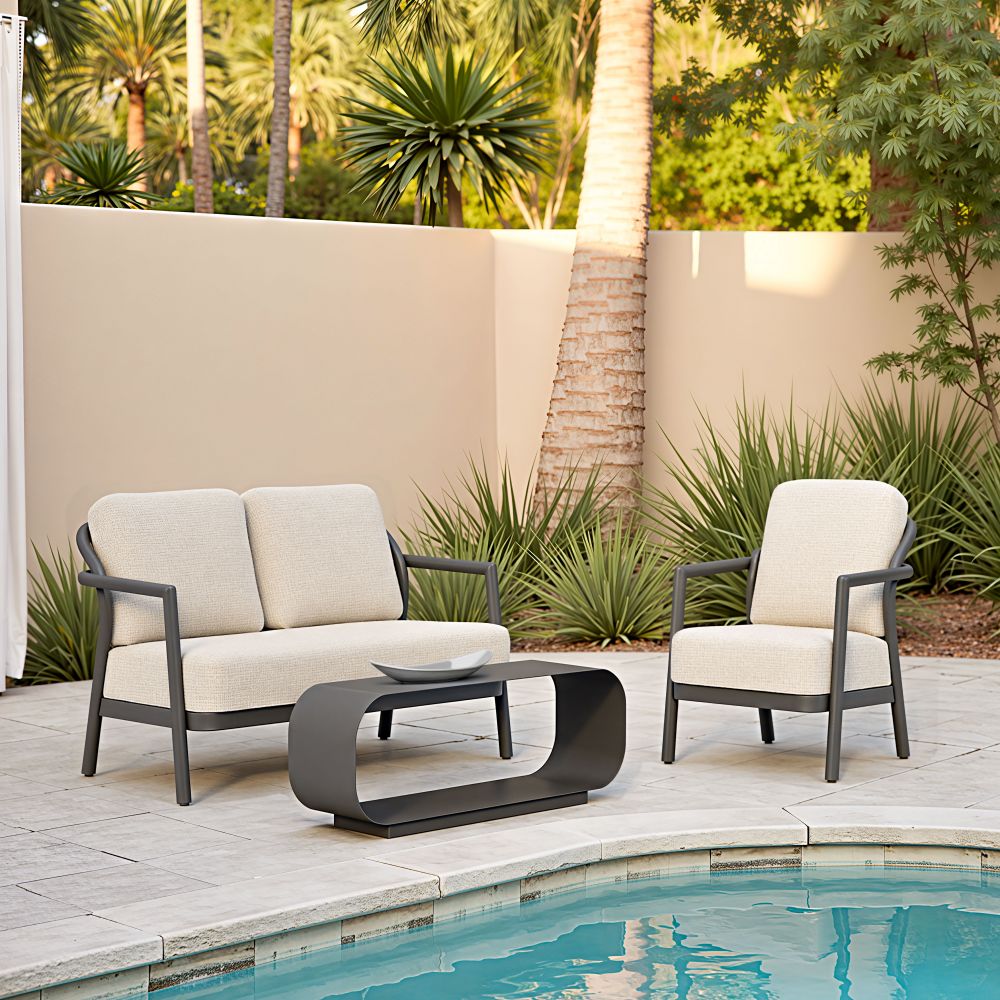 Rein Olefin Fabric Outdoor Loveseat