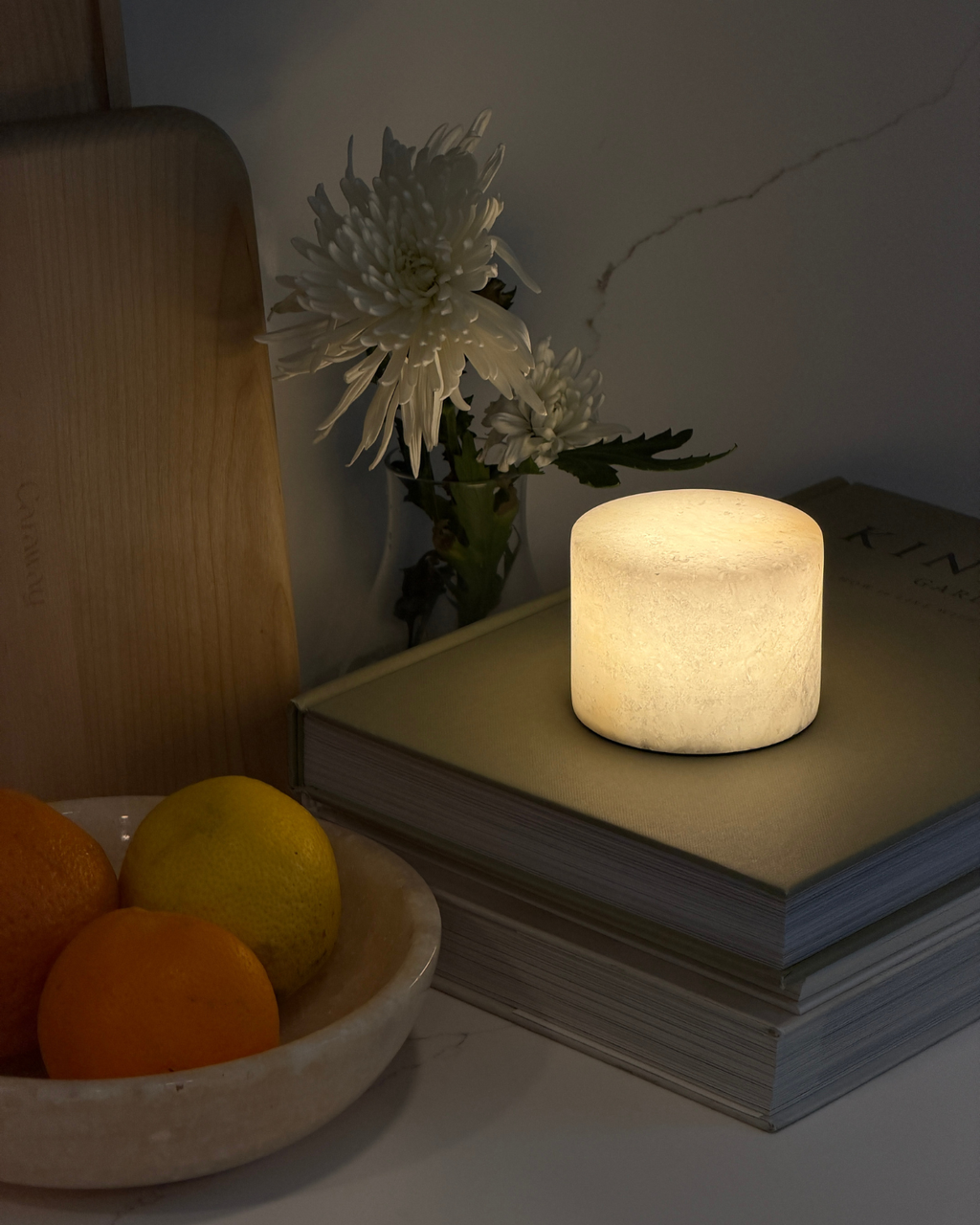 Rhea Portable Alabaster Table Lamp