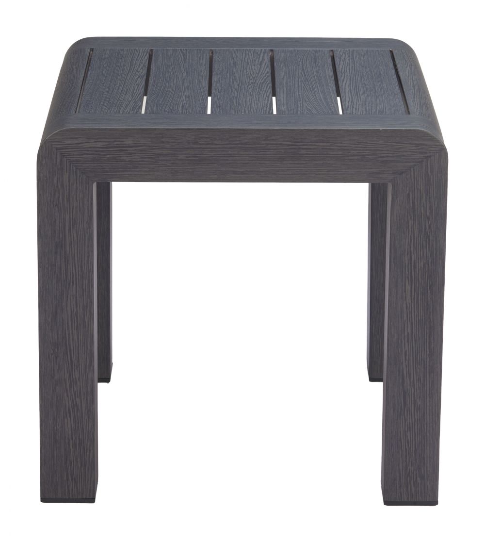 Rolig Aluminum Black Outdoor Side Table LOOMLAN