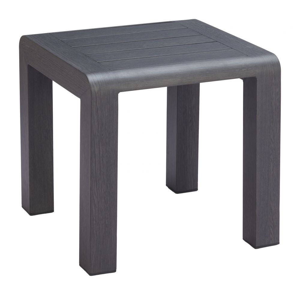 Rolig Aluminum Black Outdoor Side Table LOOMLAN