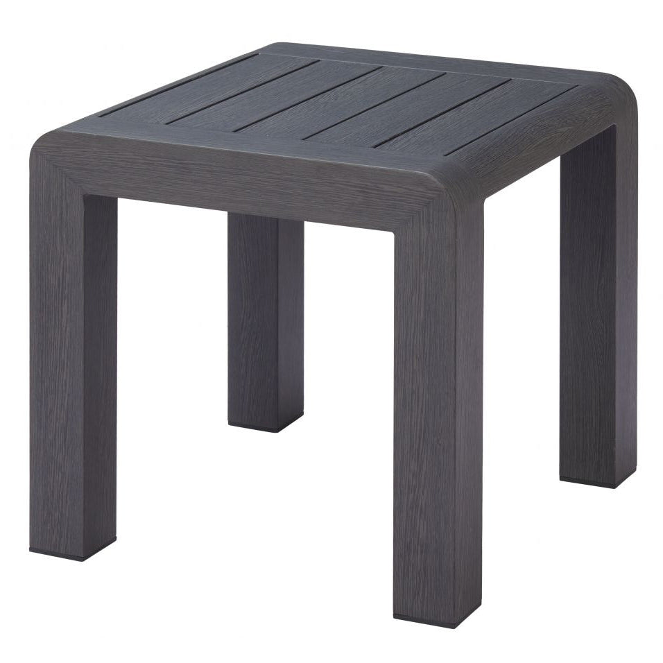 Rolig Aluminum Black Outdoor Side Table LOOMLAN