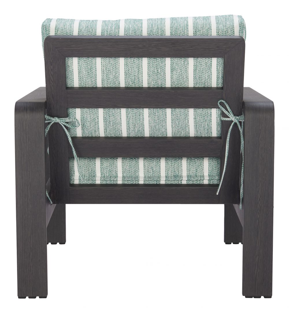 Rolig Green Olefin Fabric Outdoor Armchair LOOMLAN