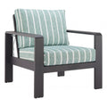 Rolig Green Olefin Fabric Outdoor Armchair LOOMLAN