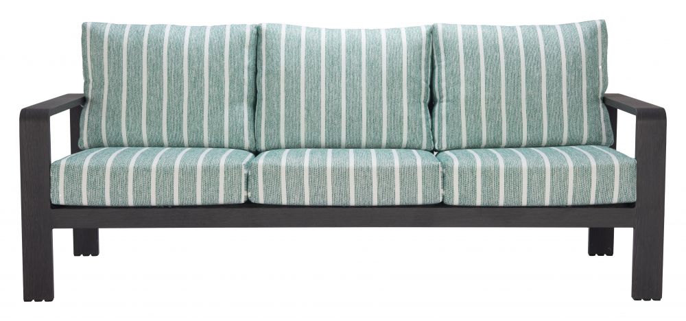 Rolig Green Olefin Fabric Outdoor Sofa LOOMLAN