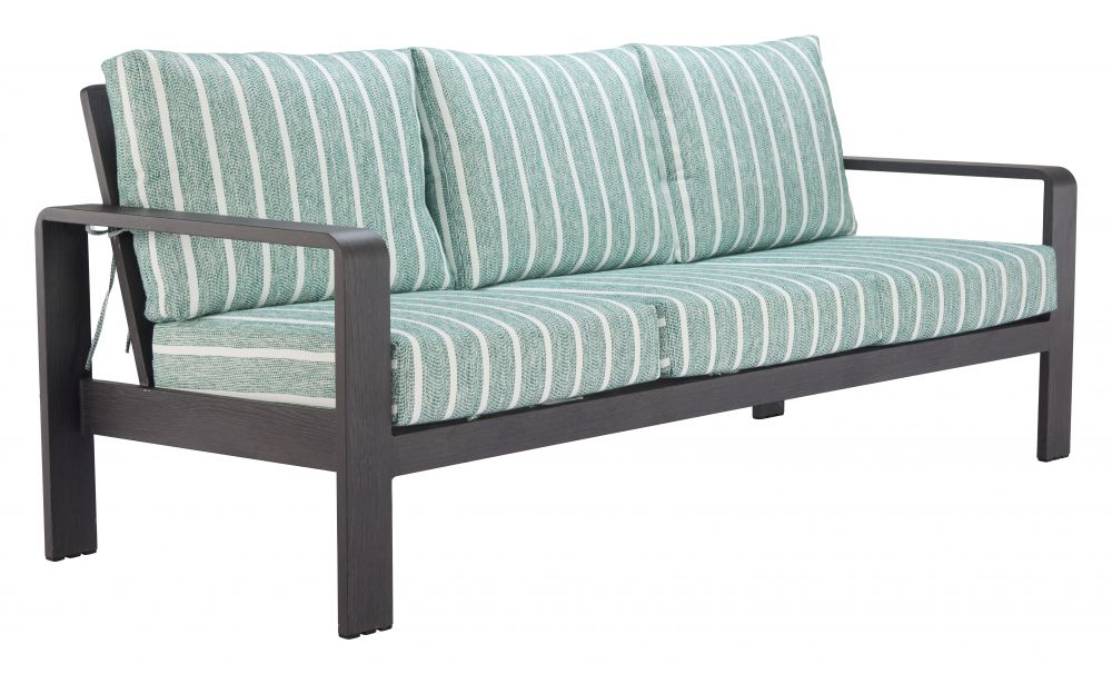 Rolig Green Olefin Fabric Outdoor Sofa LOOMLAN